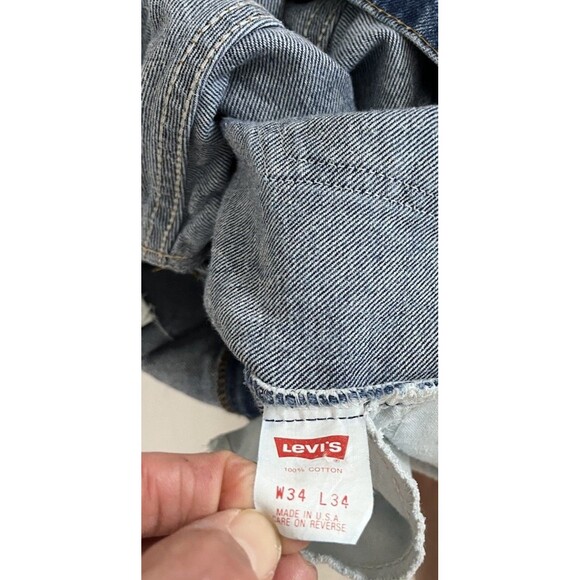 Vintage Levi’s 505 Jeans Men’s 34x34 Blue Denim Straight Leg 90s Orange Tab 0215 - Picture 9 of 9